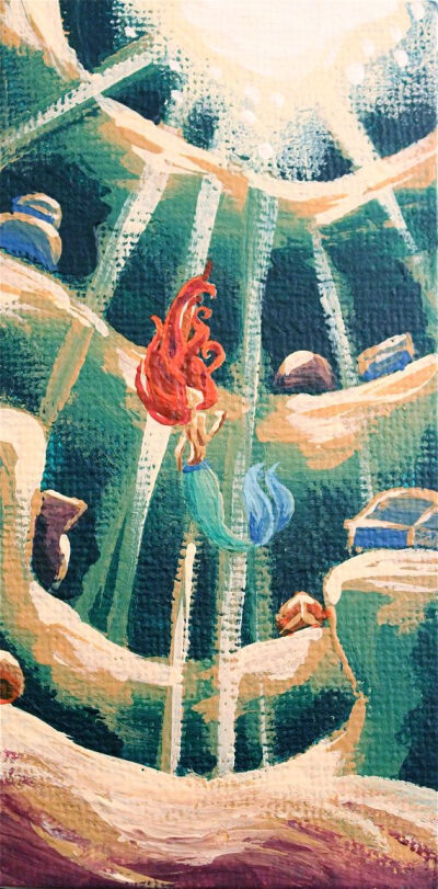 #艺术感海报系列# 油画版《小美人鱼》 这张赞爆！！！