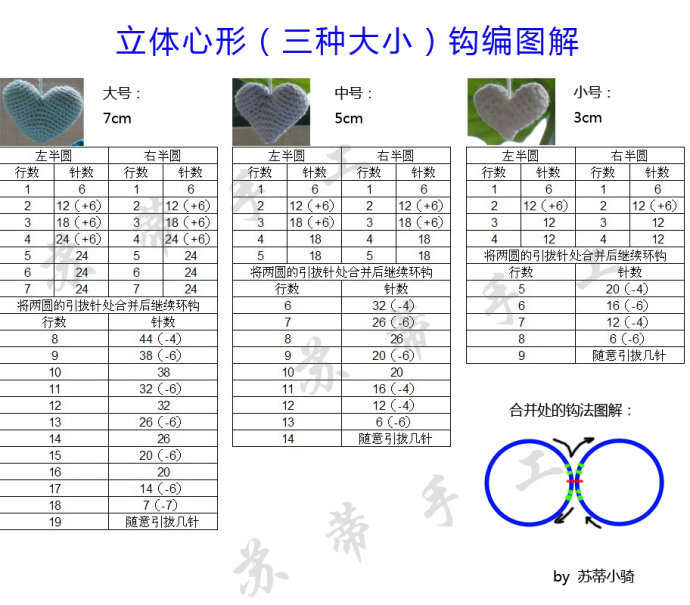 钩针立体爱心