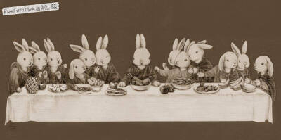兔子与名画 Rabbit With Mask 面具兔