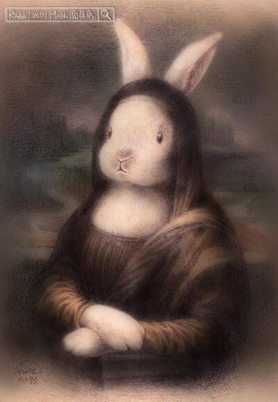 兔子与名画 Rabbit With Mask 面具兔