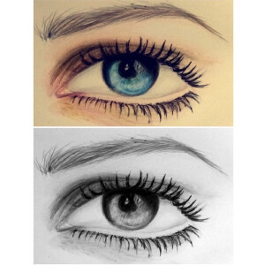 绘画_设计_艺术_铅笔_手绘_眼睛_素描_人物_美
