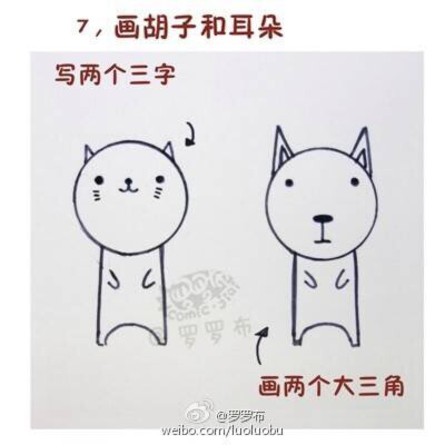 如何画猫狗