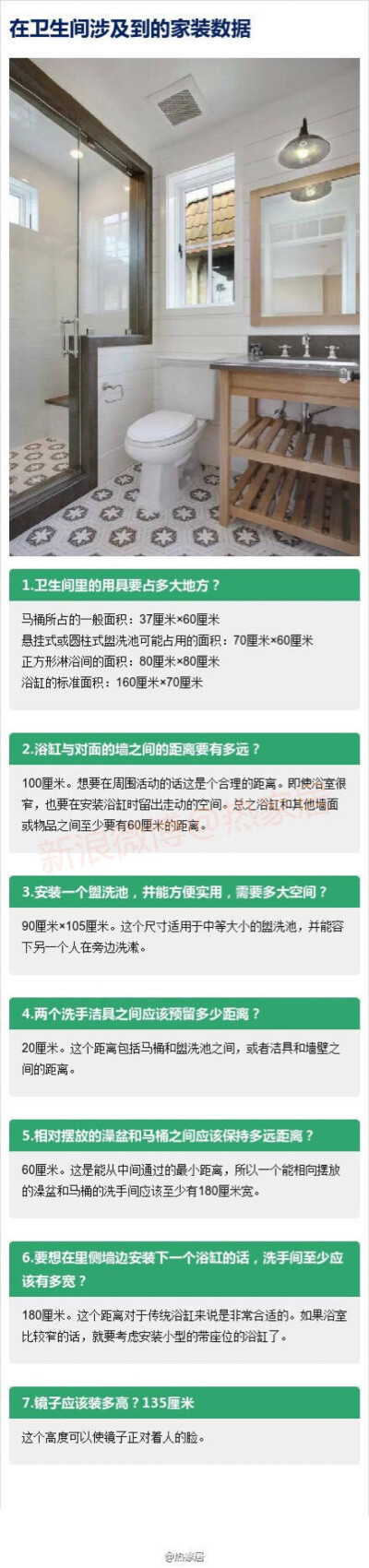 在卫生间涉及到的家装数据