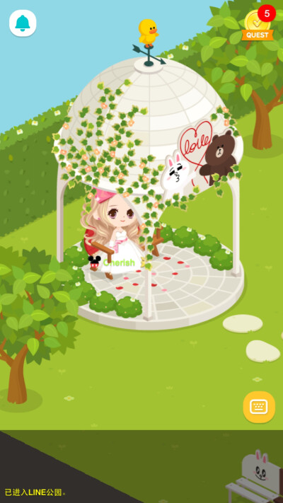 line play 公园花园