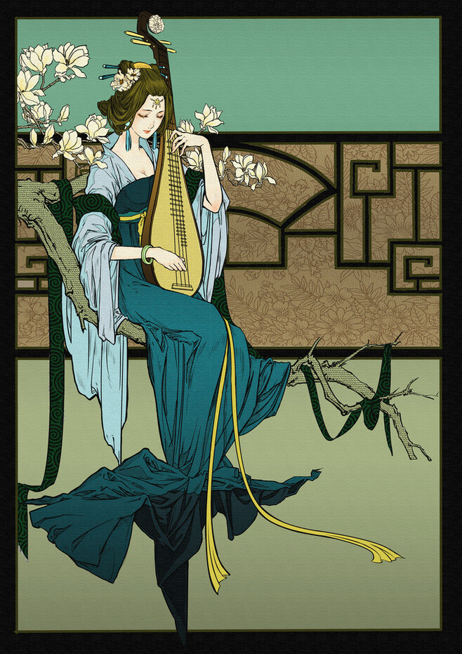 绰约新妆玉有辉，素娥千队雪成围，我知姑射真仙子，天遗霓裳试羽衣，影落空阶初月冷，香生别院晚风微，玉环飞燕元相敌，笑比江梅不恨肥。