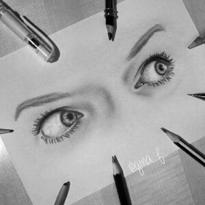 绘画_设计_艺术_铅笔_手绘_眼睛_人物_美