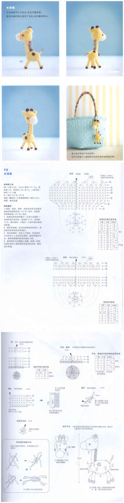 长颈鹿，长得高，看得远。 #钩织图解#