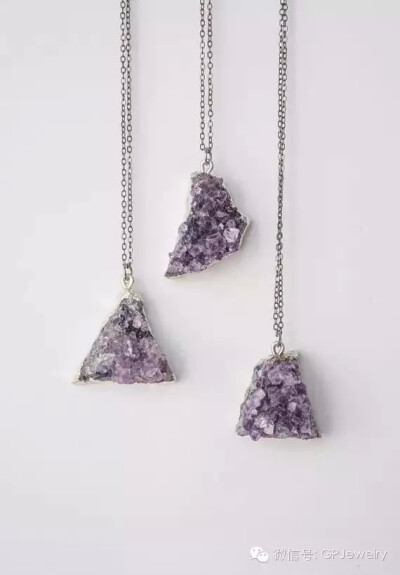 天然紫水晶簇项链