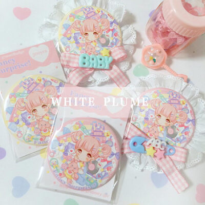 pastel girly amo katie 手工 丝带 蕾丝 徽章