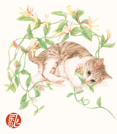 《莳花绘-花猫》——钟声敲响的零点、阳光正美的午后，晚风扫过落叶的傍晚，在不同的时间里，这些机灵的猫咪小家伙们都按耐不住自由的灵魂，要与自然中美丽的花朵共舞，在花间玩耍、休憩。当至美的莳花遭遇萌萌哒猫…