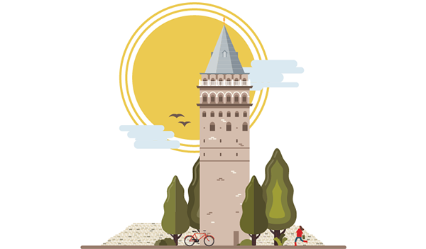 伊斯坦布尔的地标插画BY Zeynep Kınlı