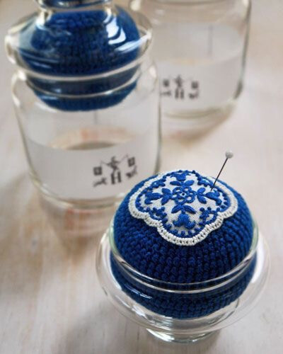 Glass pin cushions