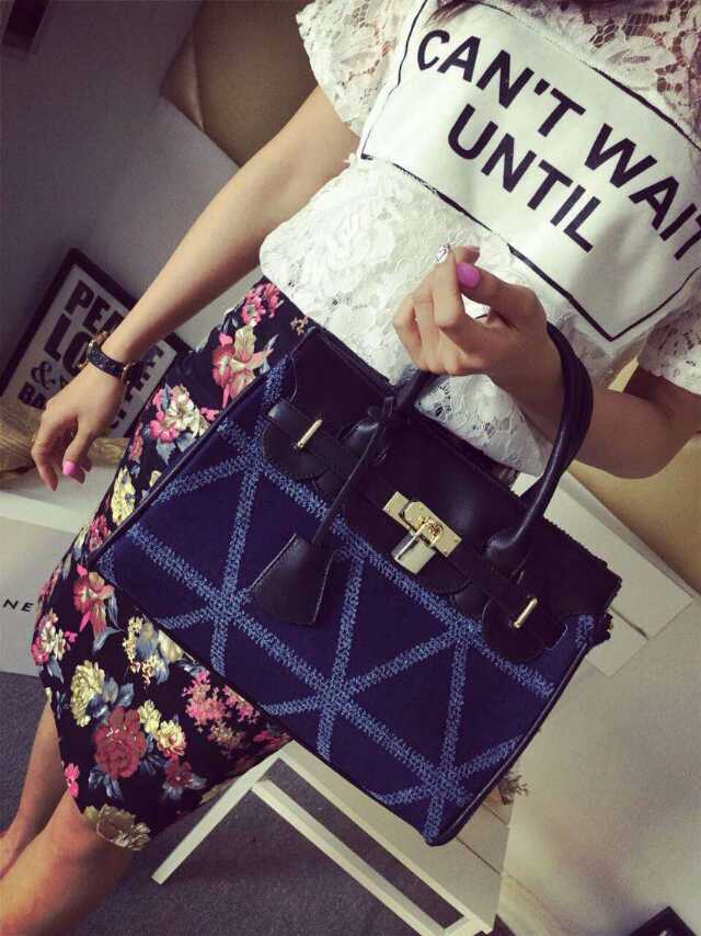 款号888.独家定制，牛仔铂金包，简约大气，穿什么都能搭～¥138尺寸30.20.15！现货