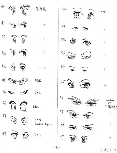 150种眼睛的画法 图三 动漫 漫画 绘画