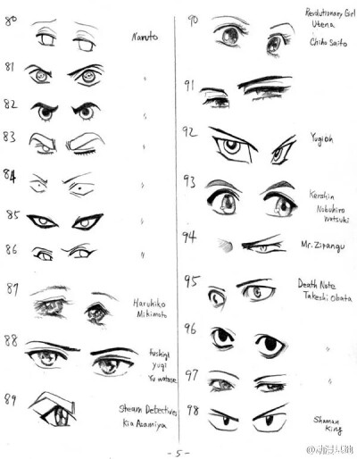 150种眼睛的画法 图五 动漫 漫画 绘画