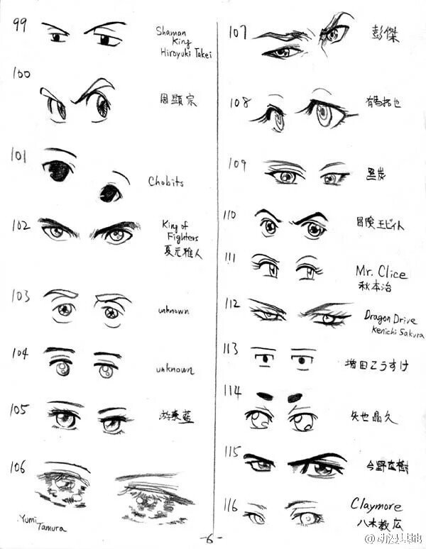 150种眼睛的画法 图六 动漫 漫画 绘画
