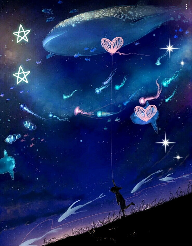 当风筝厌倦了天空是否就会义无反顾的坠向大海星空锁屏壁纸