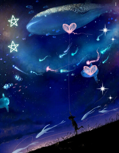 当风筝厌倦了天空，是否就会义无反顾的坠向大海？#星空锁屏壁纸#