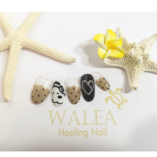 WALEA Nail 美甲。来自韩国的美甲创意 。美甲 清新 可爱 童趣 史努比 姆明