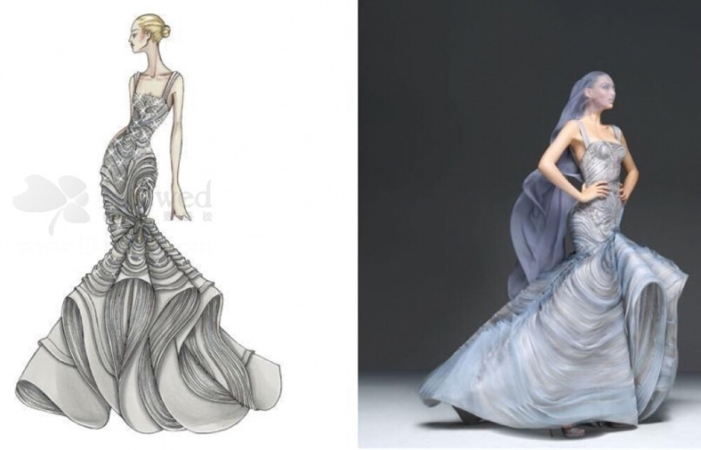 【时尚手绘】Atelier Versace 2009 手绘插画 素材 时装设计稿 手绘婚纱