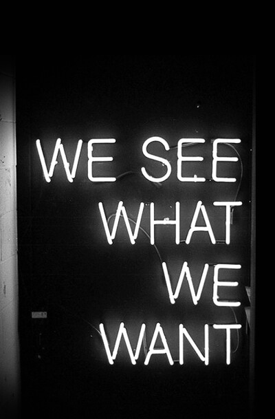 WE SEE WHAT WE WANT