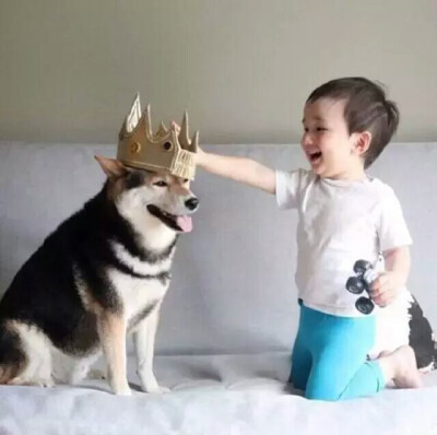 当宝宝身边多了只呆宠后 一起睡 一起呆 一起玩 有爱的一对玩伴♡