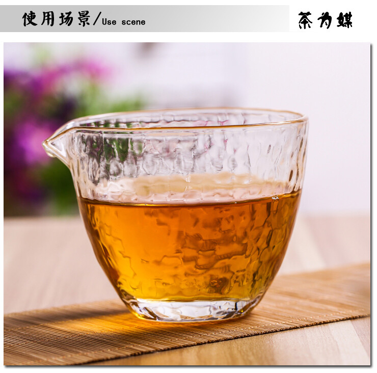 茶为媒 新款锤目纹宽匀杯玻璃公道杯茶海茶具 东方传统手工艺 折射出晶莹的茶世界和柔美的光阴