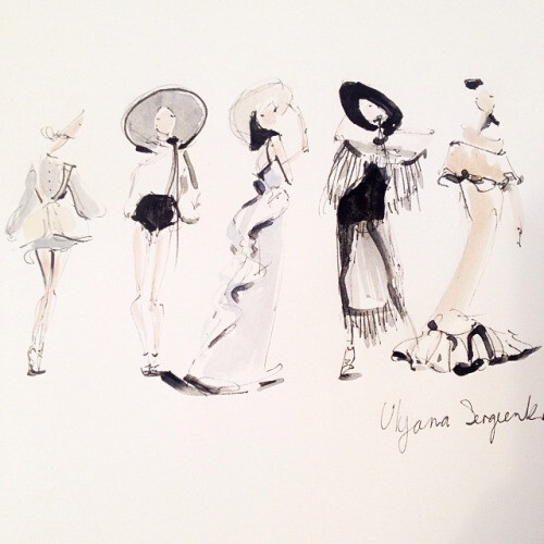 Jeanette Getrost Fashion illustrations。洛杉矶的时装设计师Jeanette Getrost时尚插画欣赏。