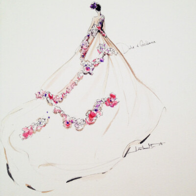 Jeanette Getrost Fashion illustrations。洛杉矶的时装设计师Jeanette Getrost手绘时尚插画欣赏。