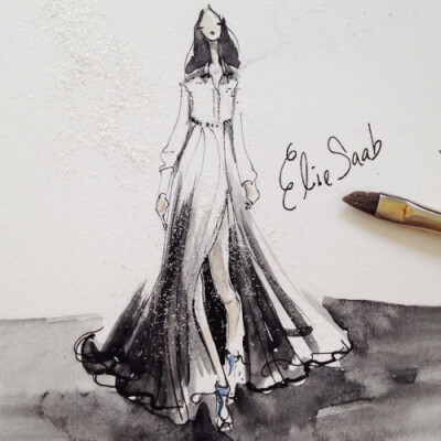 Jeanette Getrost Fashion illustrations。洛杉矶的时装设计师Jeanette Getrost手绘时尚插画欣赏。