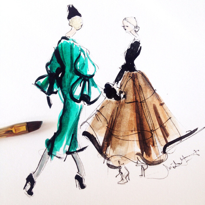 Jeanette Getrost Fashion illustrations。洛杉矶的时装设计师Jeanette Getrost手绘时尚插画欣赏。