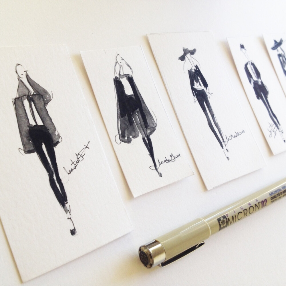 Jeanette Getrost Fashion illustrations。洛杉矶的时装设计师Jeanette Getrost手绘时尚插画欣赏。
