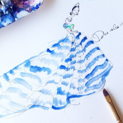 Jeanette Getrost Fashion illustrations。洛杉矶的时装设计师Jeanette Getrost手绘时尚插画欣赏。