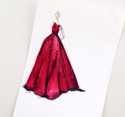 Jeanette Getrost Fashion illustrations。洛杉矶的时装设计师Jeanette Getrost手绘时尚插画欣赏。