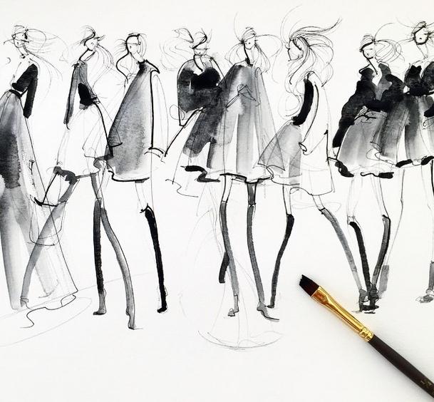 Jeanette Getrost Fashion illustrations。洛杉矶的时装设计师Jeanette Getrost手绘时尚插画欣赏。