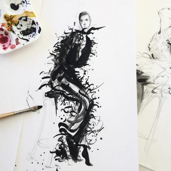 Jeanette Getrost Fashion illustrations。洛杉矶的时装设计师Jeanette Getrost手绘时尚插画欣赏。