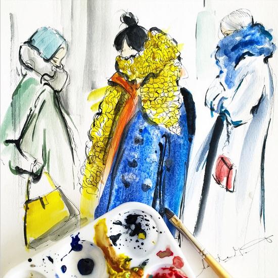 Jeanette Getrost Fashion illustrations。洛杉矶的时装设计师Jeanette Getrost手绘时尚插画欣赏。