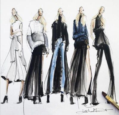 Jeanette Getrost Fashion illustrations。洛杉矶的时装设计师Jeanette Getrost手绘时尚插画欣赏。