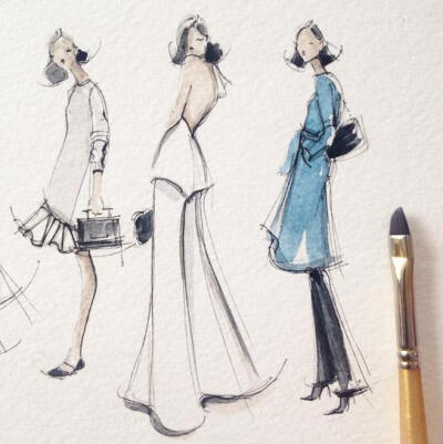 Jeanette Getrost Fashion illustrations。洛杉矶的时装设计师Jeanette Getrost手绘时尚插画欣赏。