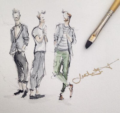 Jeanette Getrost Fashion illustrations。洛杉矶的时装设计师Jeanette Getrost手绘时尚插画欣赏。