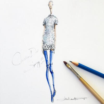 Jeanette Getrost Fashion illustrations。洛杉矶的时装设计师Jeanette Getrost手绘时尚插画欣赏。