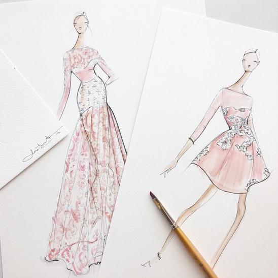 Jeanette Getrost Fashion illustrations。洛杉矶的时装设计师Jeanette Getrost手绘时尚插画欣赏。