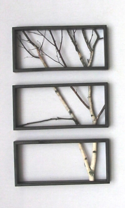 天然画框。手工。树枝画框。DIY。