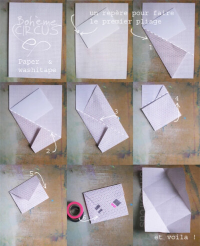 信封折法。DIY。手工。折纸。