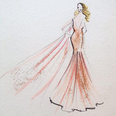 Jeanette Getrost Fashion illustrations。洛杉矶的时装设计师Jeanette Getrost手绘时尚插画欣赏。