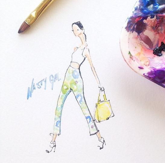 Jeanette Getrost Fashion illustrations。洛杉矶的时装设计师Jeanette Getrost手绘时尚插画欣赏。