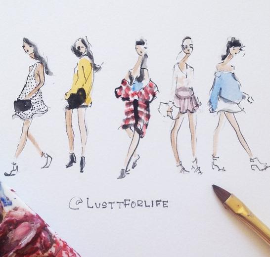 Jeanette Getrost Fashion illustrations。洛杉矶的时装设计师Jeanette Getrost手绘时尚插画欣赏。