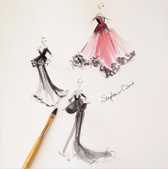 Jeanette Getrost Fashion illustrations。洛杉矶的时装设计师Jeanette Getrost手绘时尚插画欣赏。