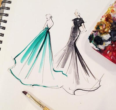 Jeanette Getrost Fashion illustrations。洛杉矶的时装设计师Jeanette Getrost手绘时尚插画欣赏。