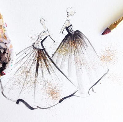 Jeanette Getrost Fashion illustrations。洛杉矶的时装设计师Jeanette Getrost手绘时尚插画欣赏。